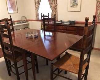 Cherry drop leaf table with leaf