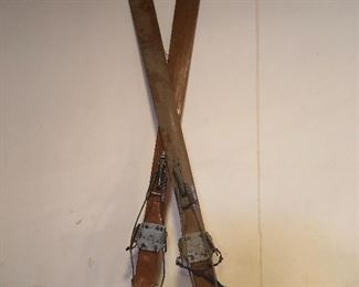 Vintage wooden skis
