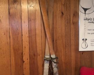Vintage wooden cross-country skis