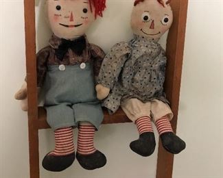 Antique Raggedy Ann and Andy