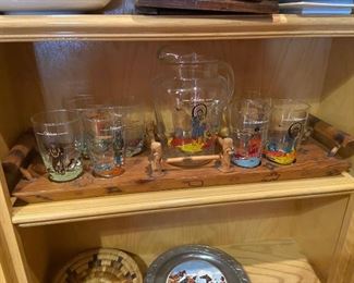 Acee Blue Eagle Set (missing one glass)