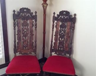 2 Renaissance high back chairs