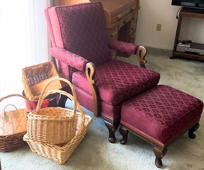 Chair with Ottoman and BASKETS