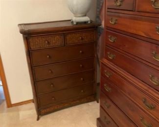 Vintage wicker accent chest of drawers