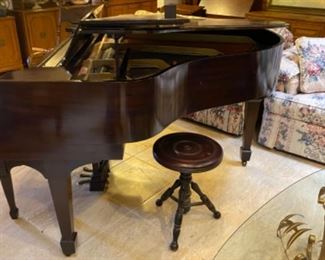 antique piano stool