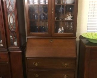 1950's drop front desk bookcase secretary