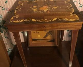 Musical Italian Marquetery storage table
