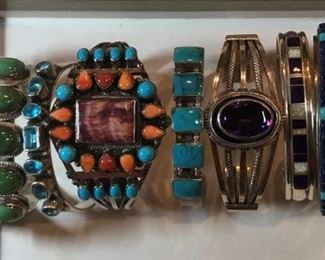 Outstanding Native American sterling Jewelry including Roie Jacque, Yazzie and many more!