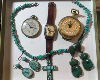 Vintage Walt Disney wristwatch, Illinois pocket watch