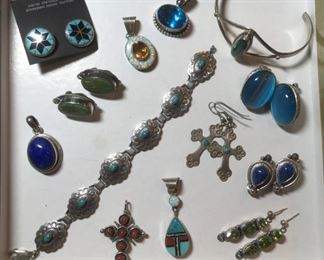 Modern sterling native American jewlery.