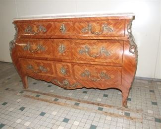 Louis XV style big marquetry commode chest drawers mahog