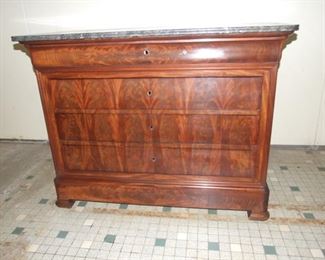 Louis Philippe style commode chest drawers daucine mahog