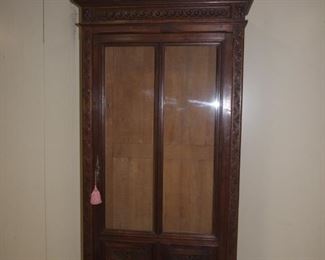 Renaissance style vitrine bookcase oak