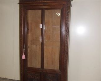 Renaissance style vitrine bookcase oak