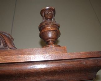 Renaissance style vitrine bookcase oak