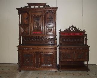 Breton style desert serving buffet personage chestnut & Quality Breton style buffet de corpse two part buffet chestnut