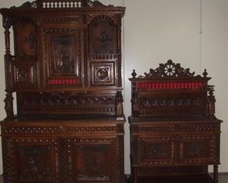 Breton style desert serving buffet personage chestnut & Quality Breton style buffet de corpse two part buffet chestnut