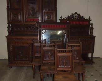 Set 6 Breton style chairs chestnut