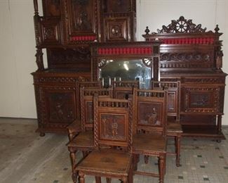 Set 6 Breton style chairs chestnut