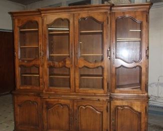Louis XV style buffet bookcase in solid cherry