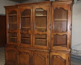 Louis XV style buffet bookcase in solid cherry
