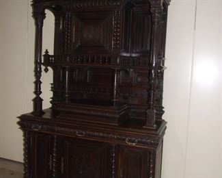 Quality Henri II style buffet barleytwist solid walnut