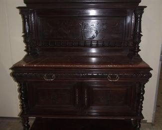 Henri II style desert serving buffet barleytwist sol walnut