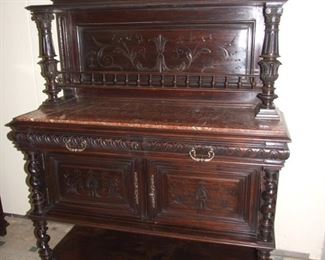 Henri II style desert serving buffet barleytwist sol walnut