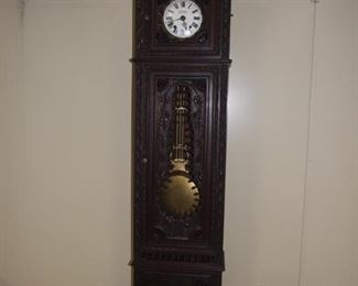 Breton style quality longcase clock oak and chestnut