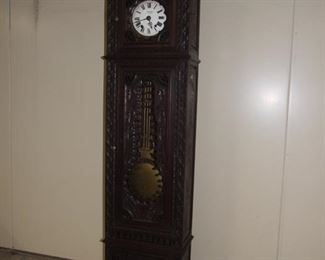 Breton style quality longcase clock oak and chestnut