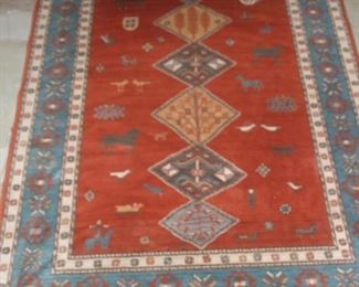 Handmade vibrant red carpet