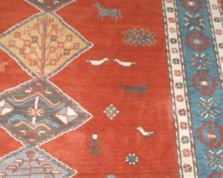 Handmade vibrant red carpet