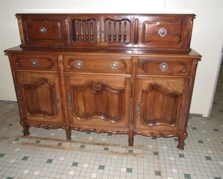 Quality Louis XV style provençal sideboard with sliding top buffet ' a glissant' solid walnut