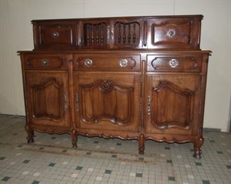 Quality Louis XV style provençal sideboard with sliding top buffet ' a glissant' solid walnut