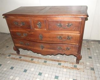 Louis XV style commode chest drawers solid chestnut