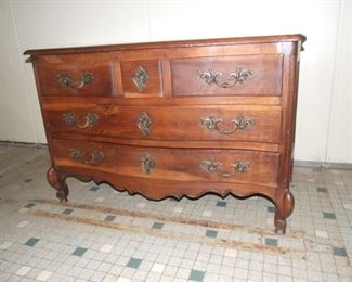 Louis XV style commode chest drawers solid chestnut