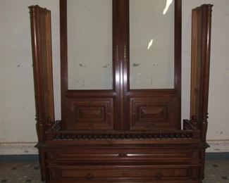 Louis XVI style bookcase bibliotech solid walnut flat pack