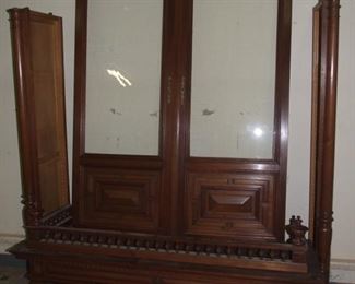 Louis XVI style bookcase bibliotech solid walnut flat pack