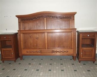 Pair Louis XVI style pot cupboards solid oak