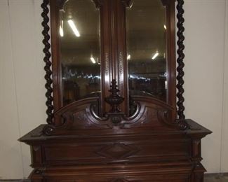 Quality Louis XIII style double barleytwist armoire wardrobe solid walnut big model 