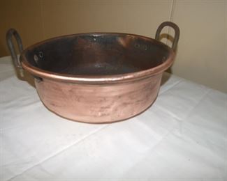 Large shiny copper basin