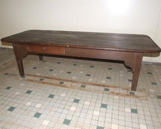 Superb 19c coffee table solid pine big model