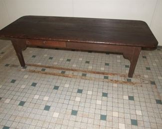Superb 19c coffee table solid pine big model