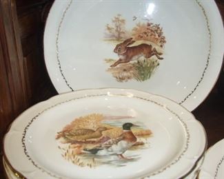 Set 14 porcelain hunting plates