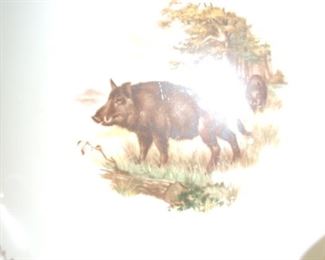 Set 14 porcelain hunting plates