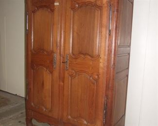 Louis XV style heavy armoire wardrobe Alsace region oak