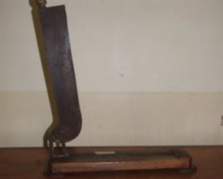 Beech and metal bread guillotine