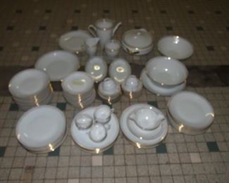 88 piece white gold Limoges dinner service