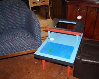 chair, lego table, storage cube, step stool-chair