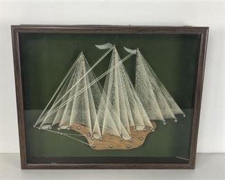 Framed Sailboat String Art